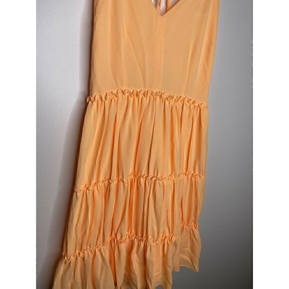 Elizabeth And James Dress Size 4 Women's Sleeveless Orange Layered Ruffle Dress - Picture 7 of 10